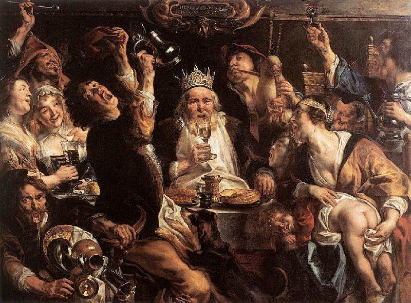 JORDAENS, Jacob The King Drinks s oil painting image